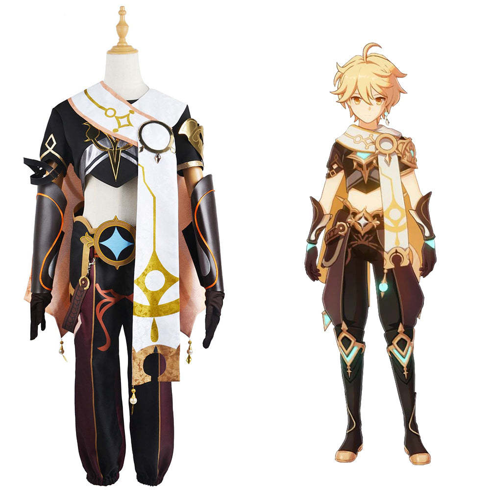 Genshin Impact Male Traveler Aether Cosplay Costume