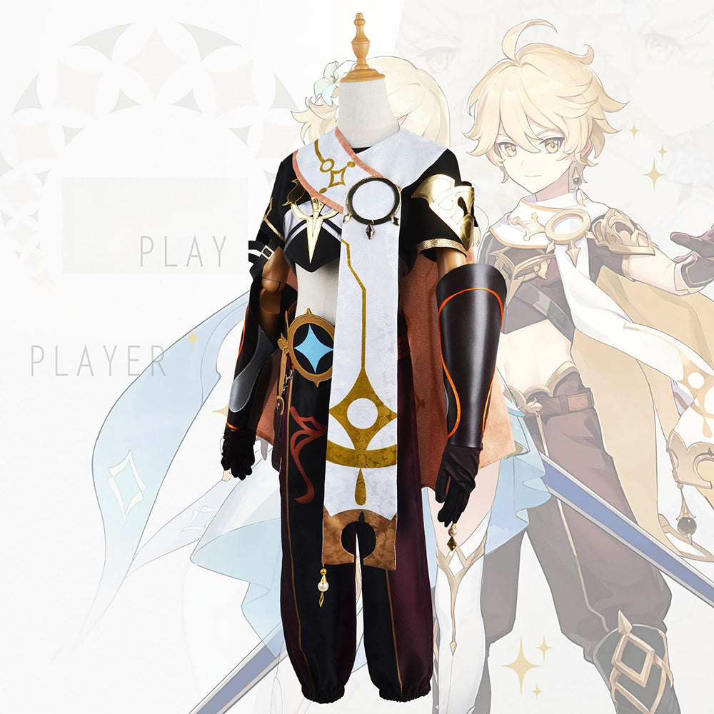 Genshin Impact Male Traveler Aether Cosplay Costume
