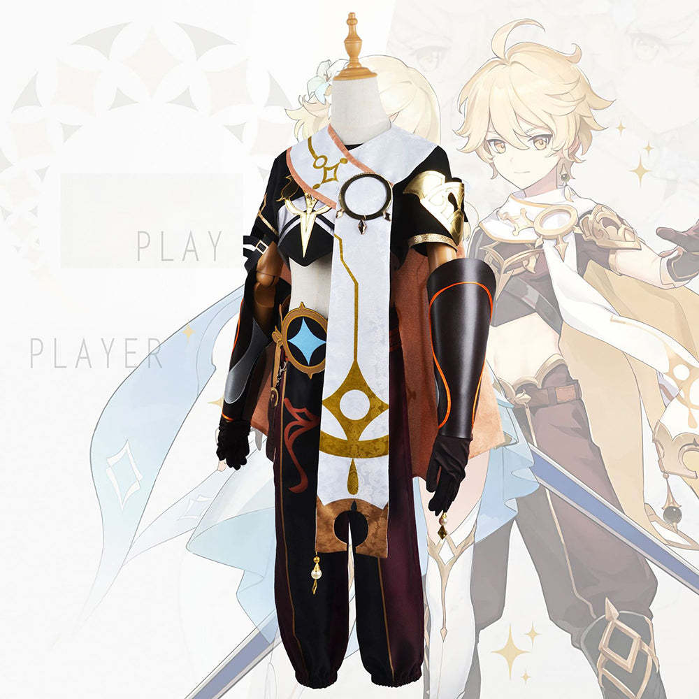 Genshin Impact Male Traveler Aether Cosplay Costume