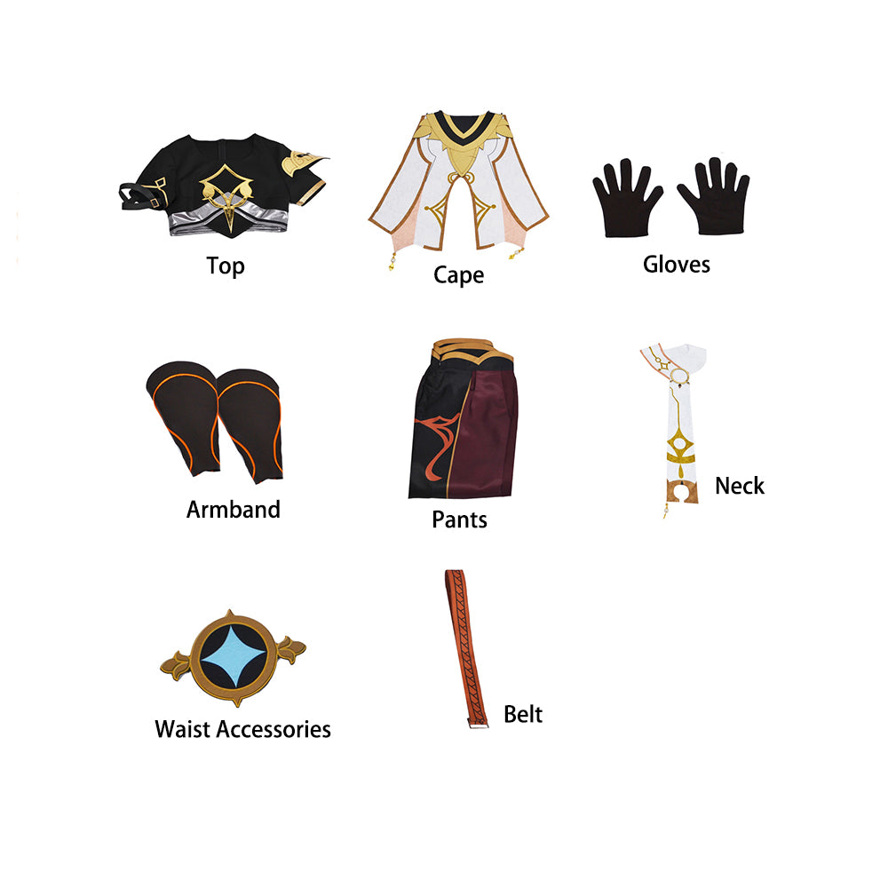 Genshin Impact Male Traveler Aether Cosplay Costume