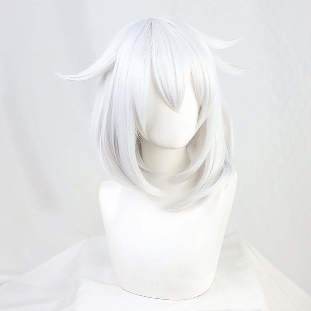Genshin Impact Paimon White Cosplay Wig