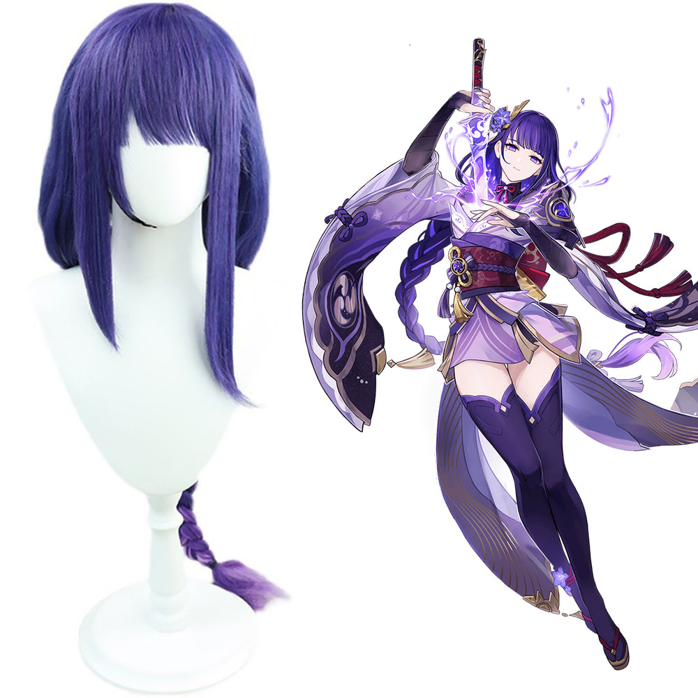 Genshin Impact Raiden Shogun Purple Cosplay Wig
