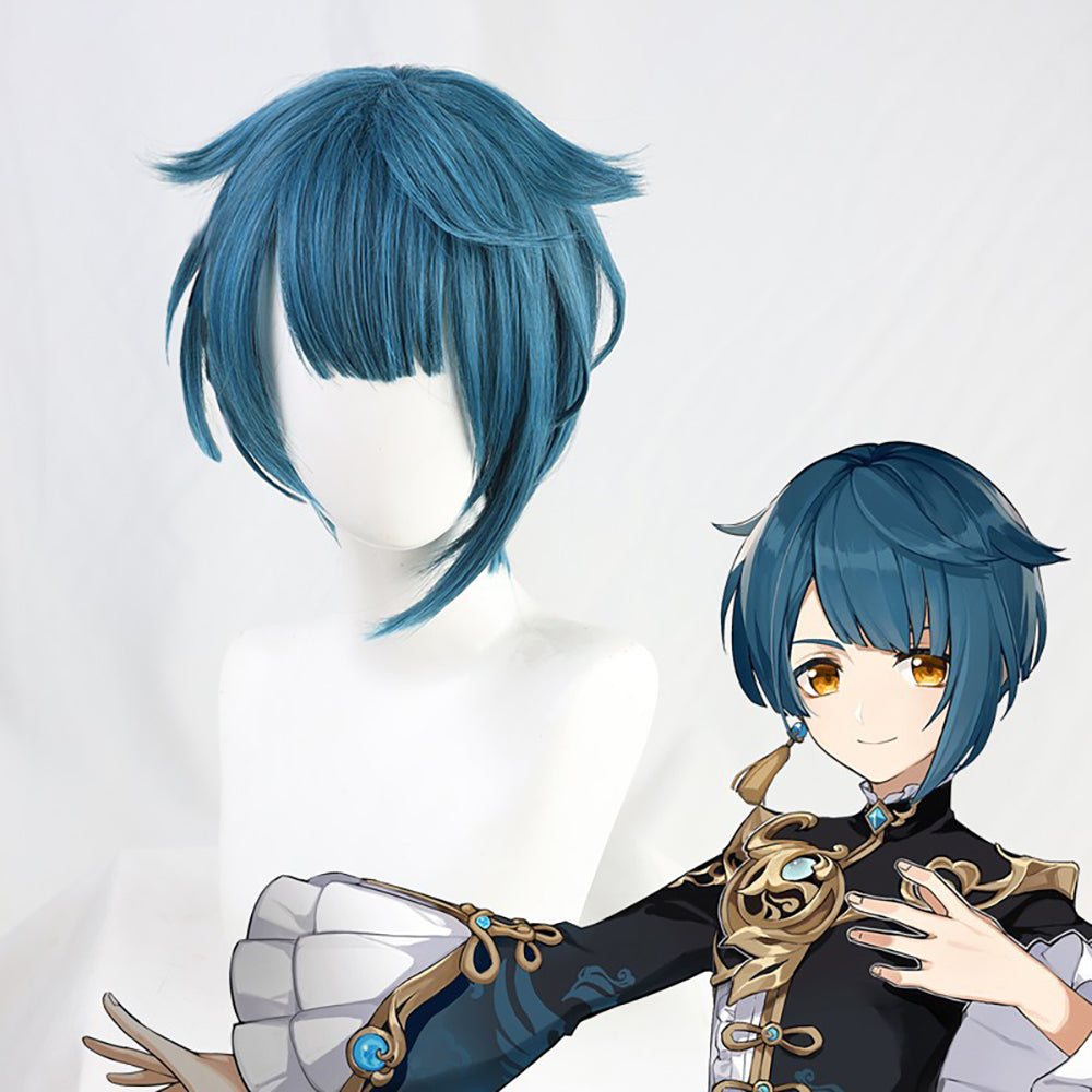 Genshin Impact Xingqiu Blue Cosplay Wig