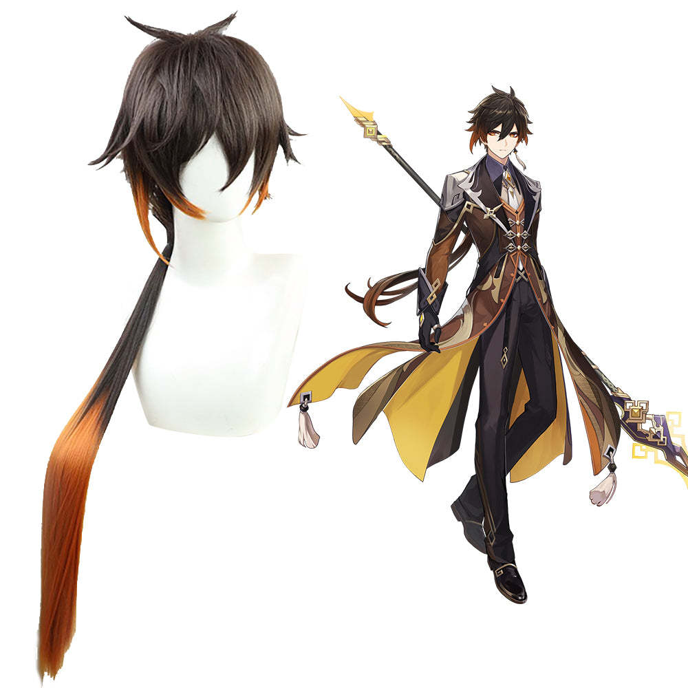 Genshin Impact Zhongli Brown Cosplay Wig-Cosplay Instrumentality Project