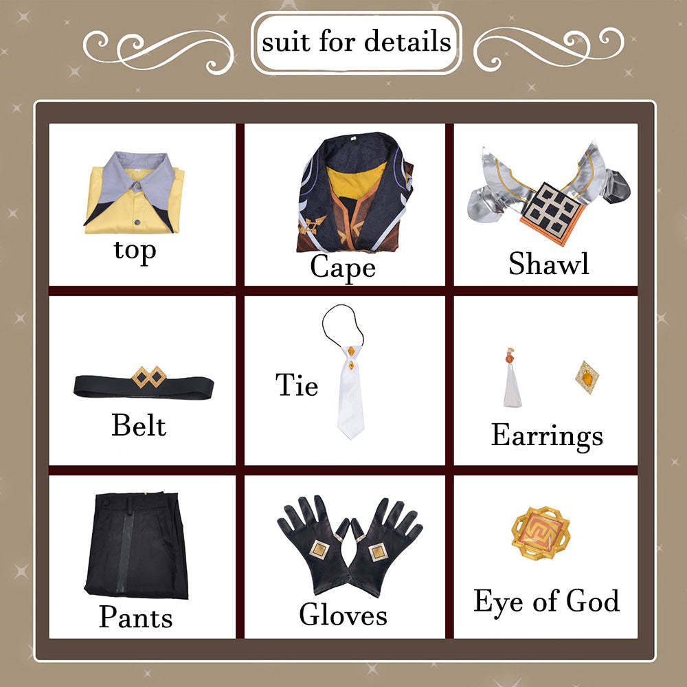 Genshin Impact Zhongli Cosplay Costume