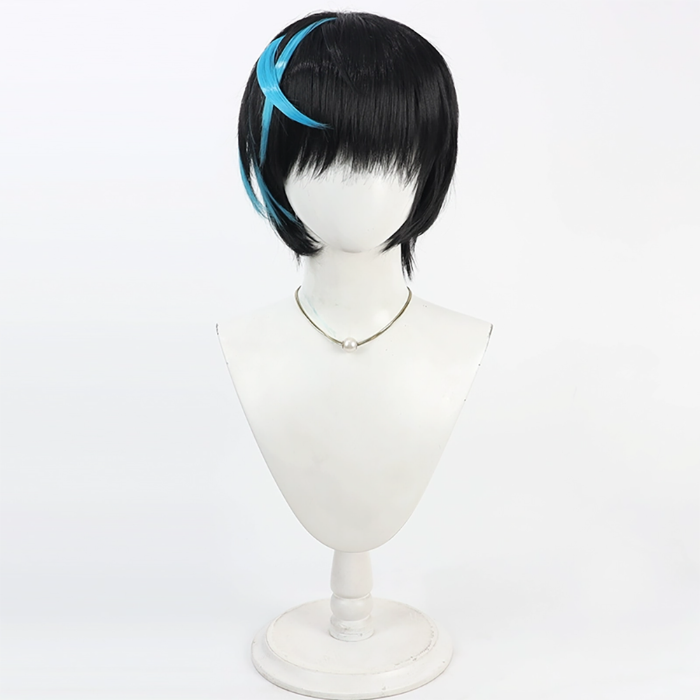 Guilty Gear Strive: Dual Rulers Unika Black Blue Cosplay Wig