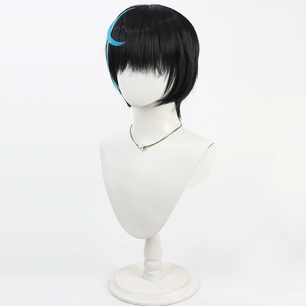Guilty Gear Strive: Dual Rulers Unika Black Blue Cosplay Wig