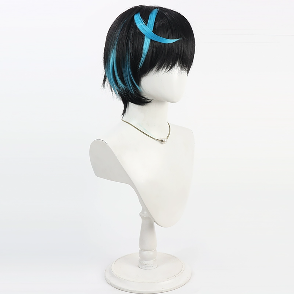 Guilty Gear Strive: Dual Rulers Unika Black Blue Cosplay Wig