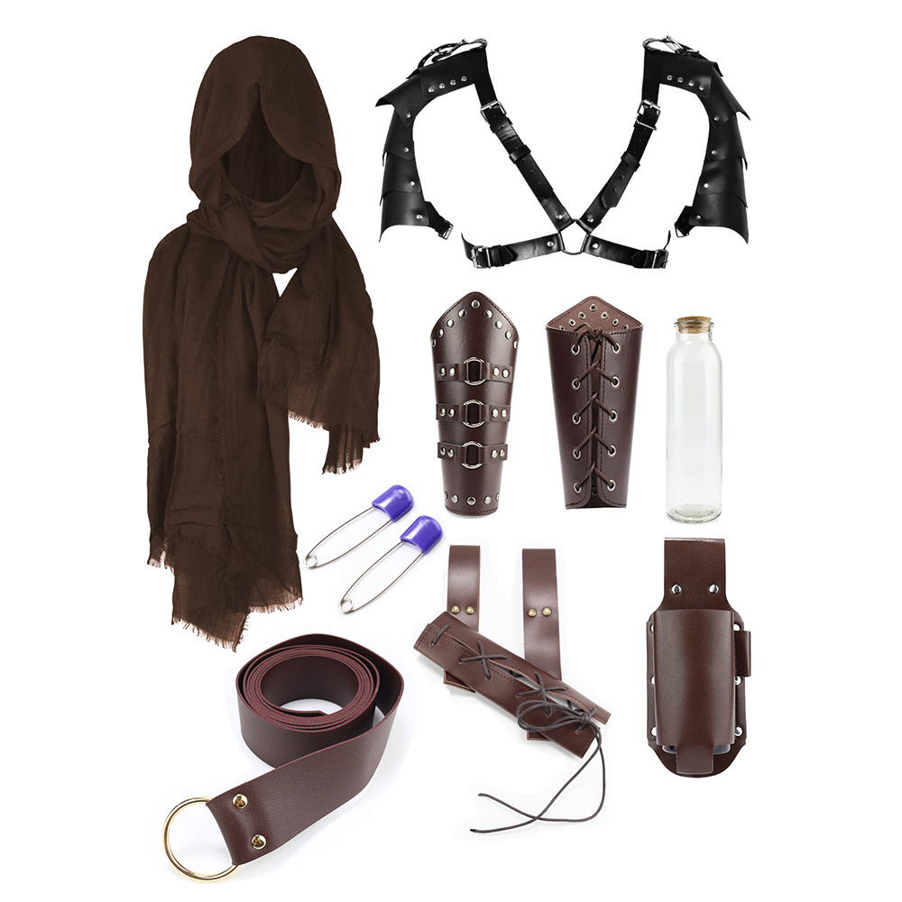 Halloween Carnival Accessories Set Medieval Knight Belt Wrist Guard Shoulder Guard Scabbard Viking cosplay props-Cosplay Instrumentality Project