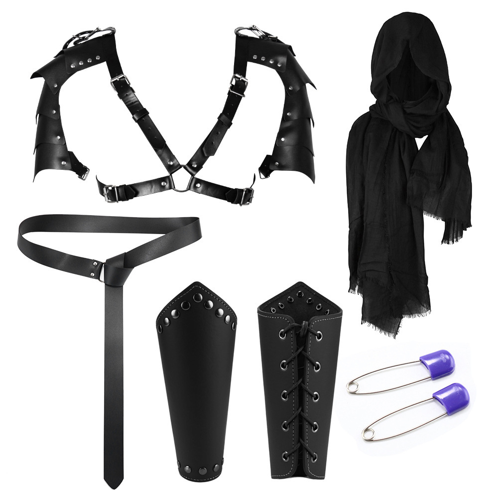 Halloween Carnival Accessories Set Medieval Knight Belt Wrist Guard Shoulder Guard Scabbard Viking cosplay props-Cosplay Instrumentality Project