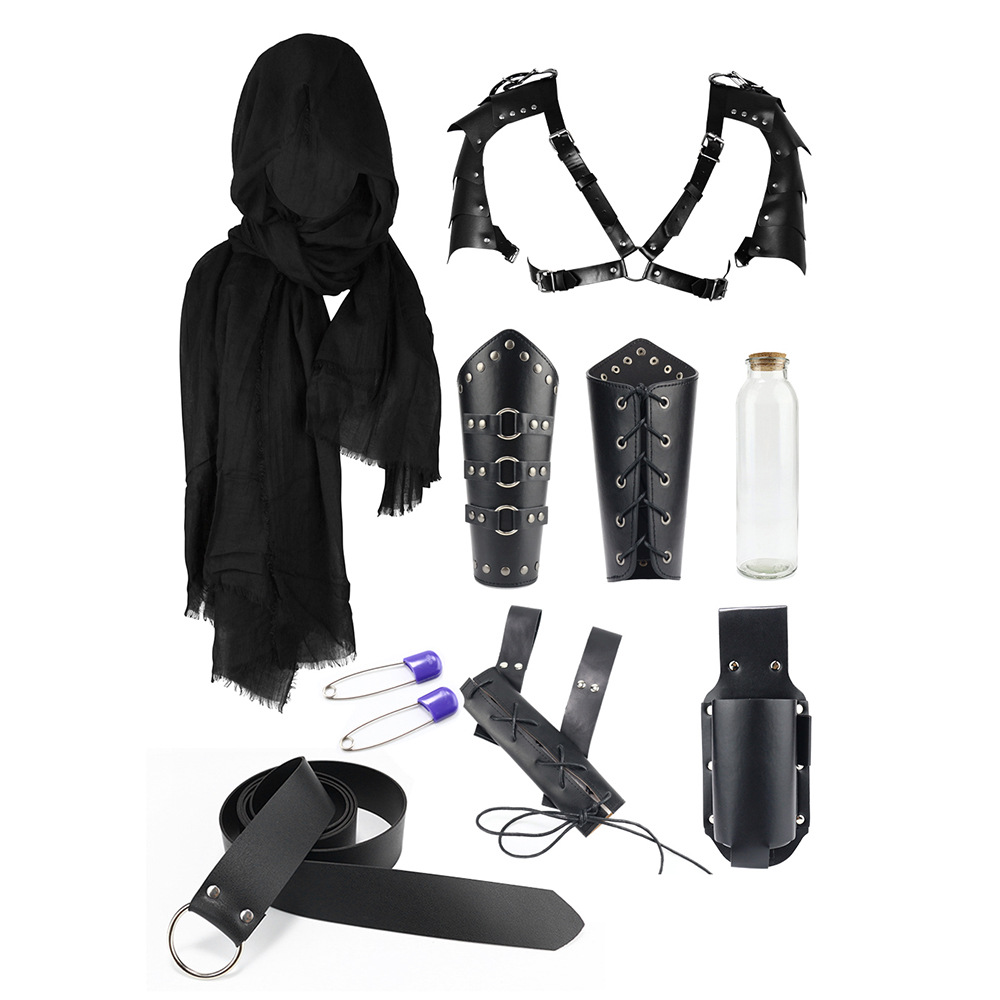 Halloween Carnival Accessories Set Medieval Knight Belt Wrist Guard Shoulder Guard Scabbard Viking cosplay props-Cosplay Instrumentality Project