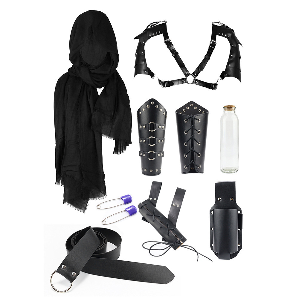 Halloween Carnival Accessories Set Medieval Knight Belt Wrist Guard Shoulder Guard Scabbard Viking cosplay props-Cosplay Instrumentality Project