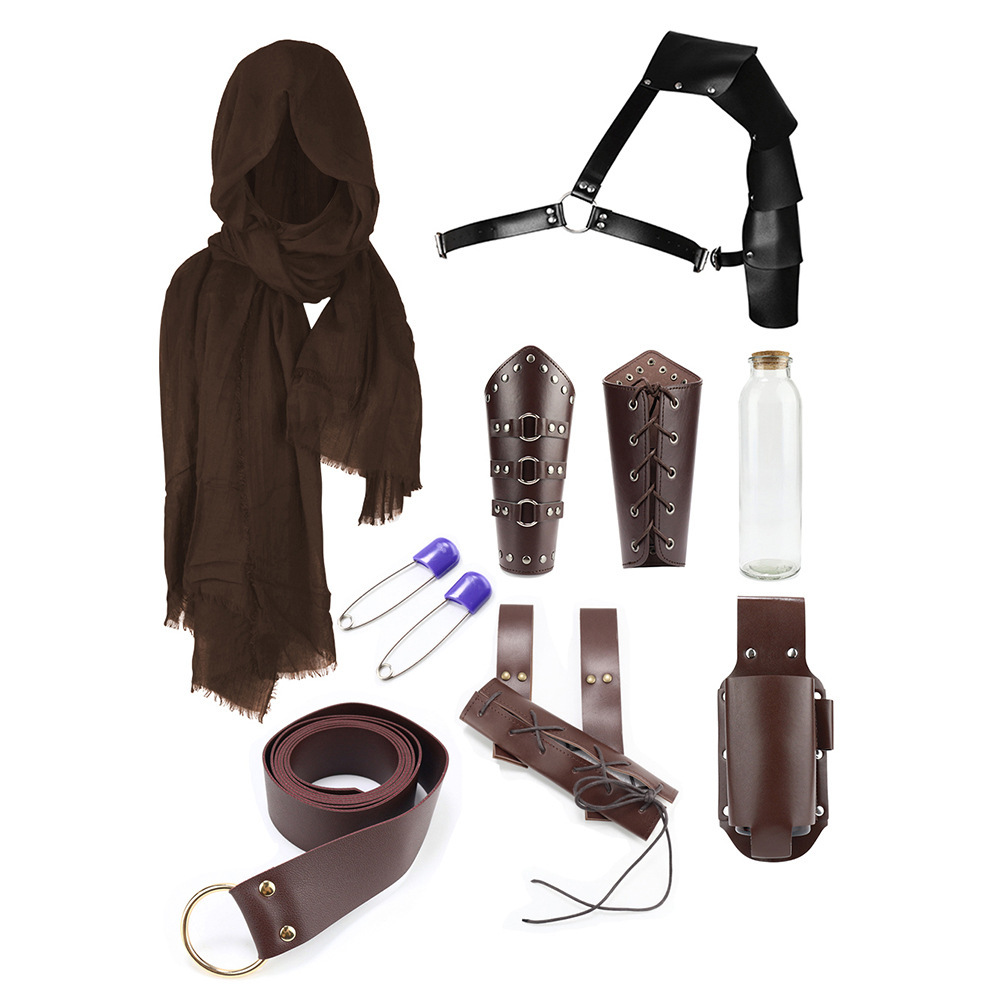 Halloween Carnival Accessories Set Medieval Knight Belt Wrist Guard Shoulder Guard Scabbard Viking cosplay props-Cosplay Instrumentality Project