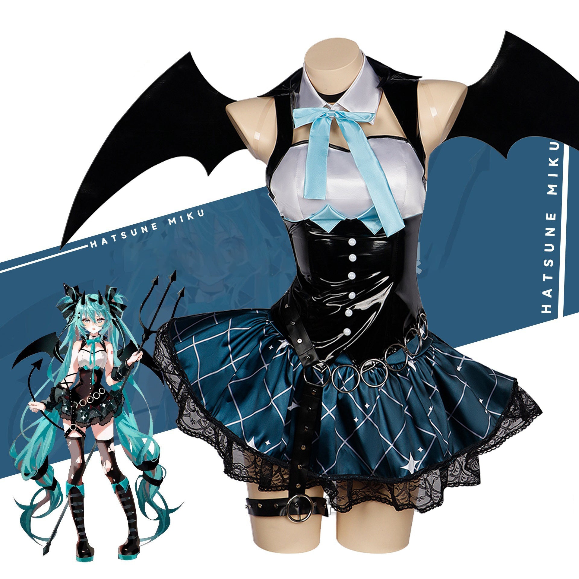 Vocaloid Hatsune Miku Devil Miku x Rascal Cosplay Costume-Cosplay Instrumentality Project