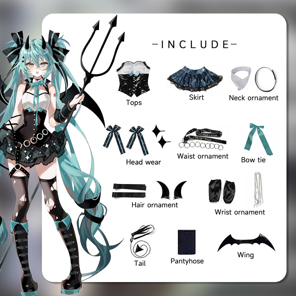 Vocaloid Hatsune Miku Devil Miku x Rascal Cosplay Costume-Cosplay Instrumentality Project