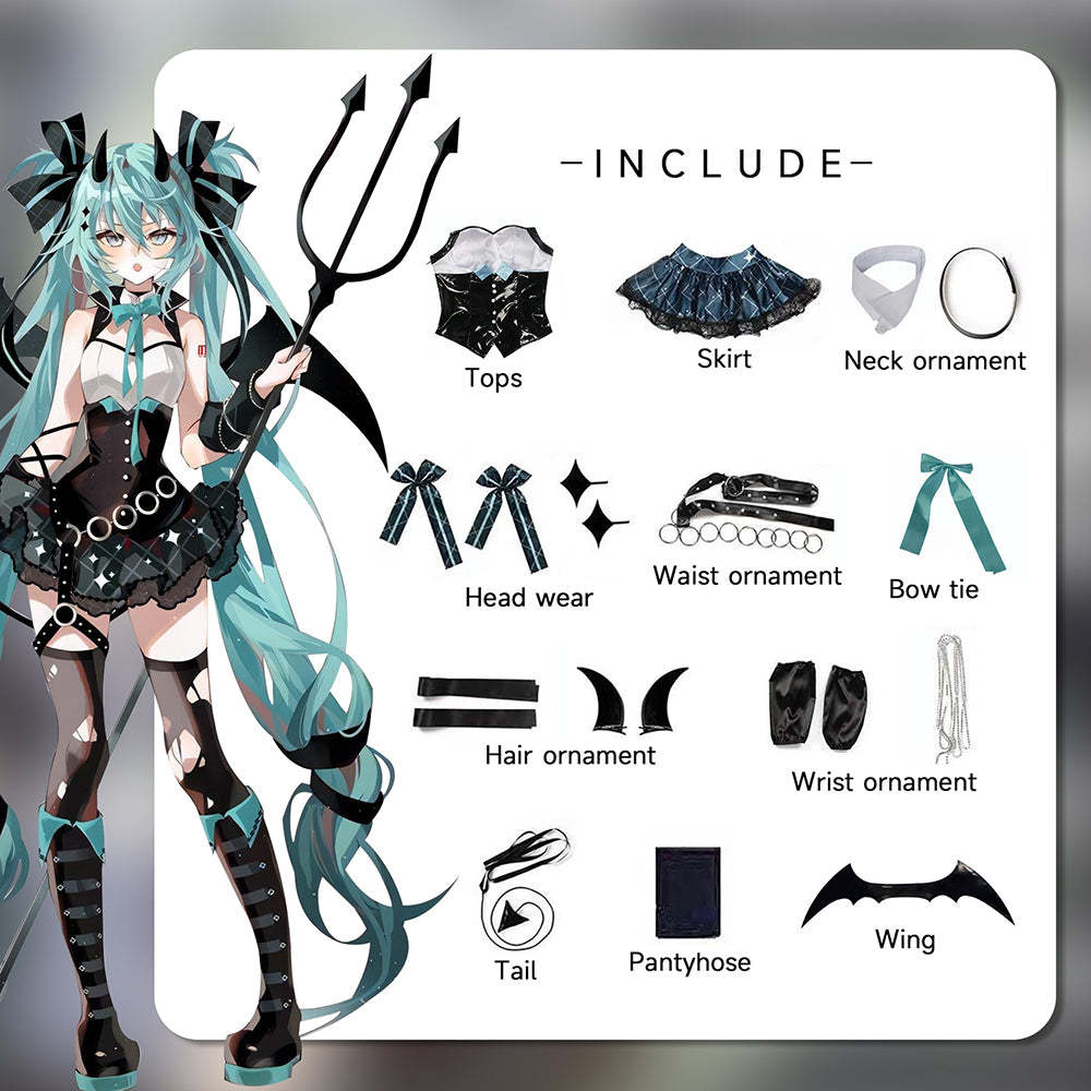 Vocaloid Hatsune Miku Devil Miku x Rascal Cosplay Costume-Cosplay Instrumentality Project