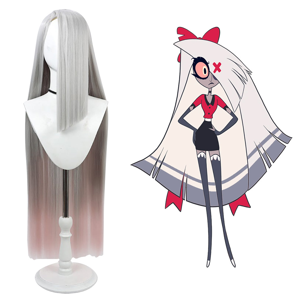 Hazbin Hotel Vaggie Silver Cosplay Wig