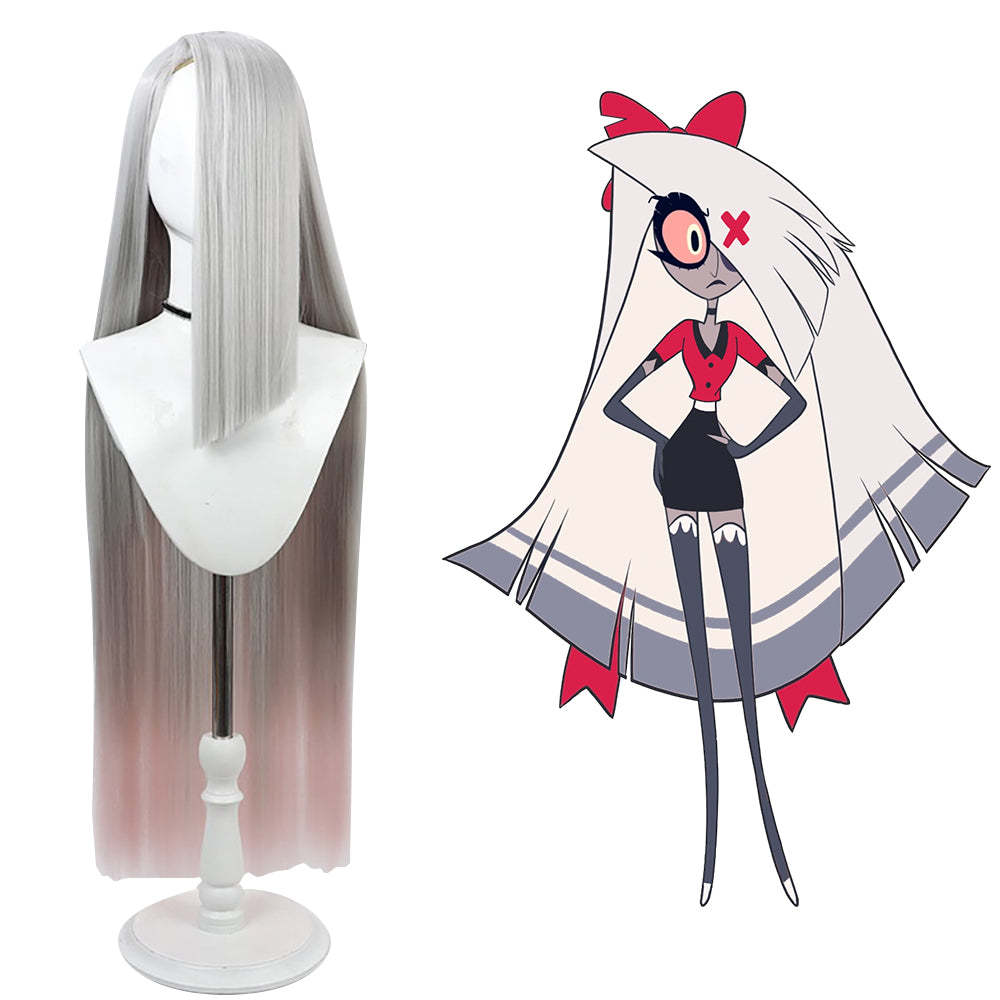Hazbin Hotel Vaggie Silver Cosplay Wig