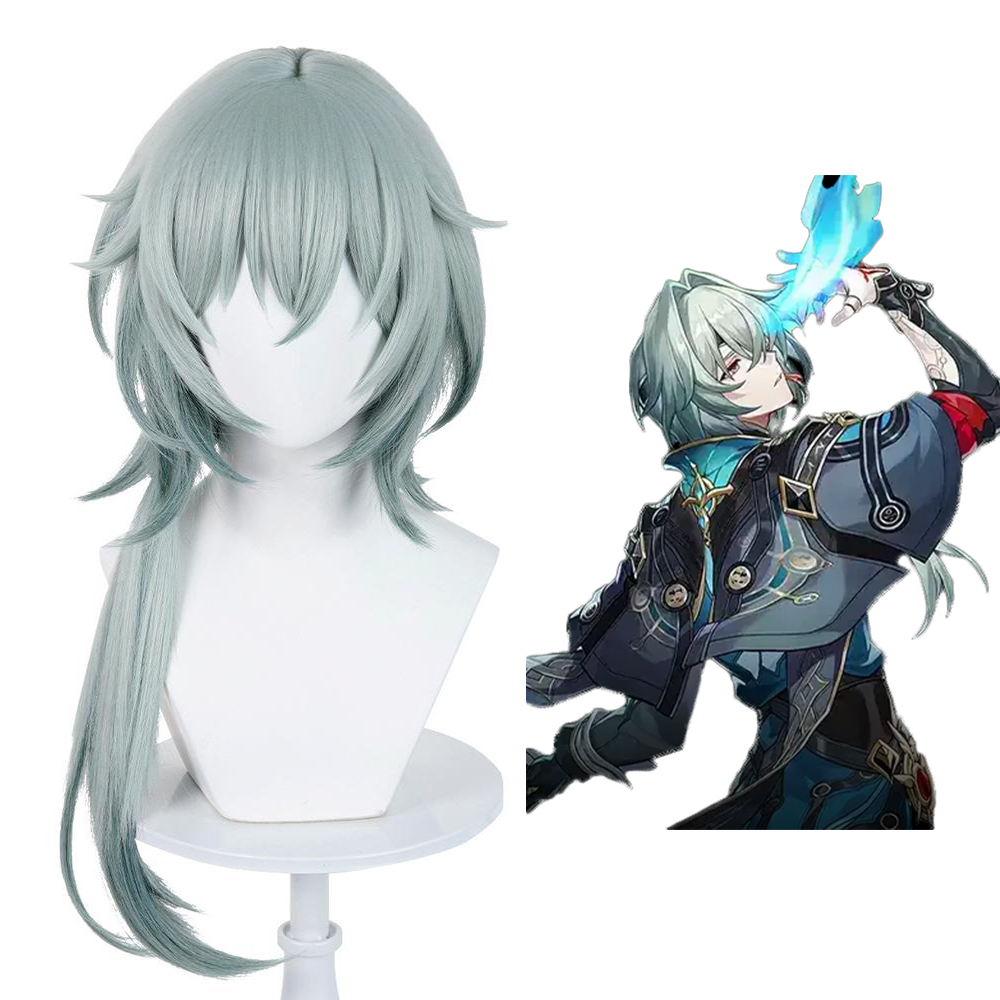 Honkai: Star Rail Anaxa Green Cosplay Wig