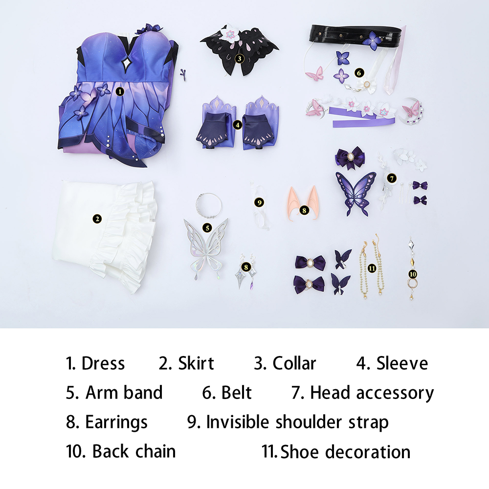 Honkai Star Rail Castorice Gossamer Flutter Cosplay Costume
