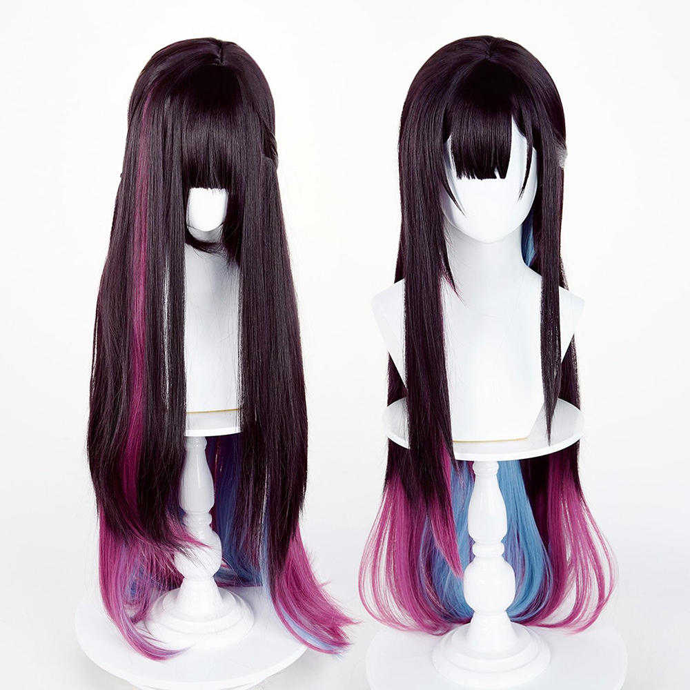 Honkai: Star Rail Hysilens Black Pink Cosplay Wig