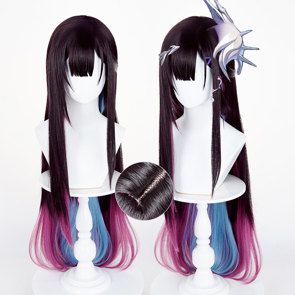 Honkai: Star Rail Hysilens Black Pink Cosplay Wig