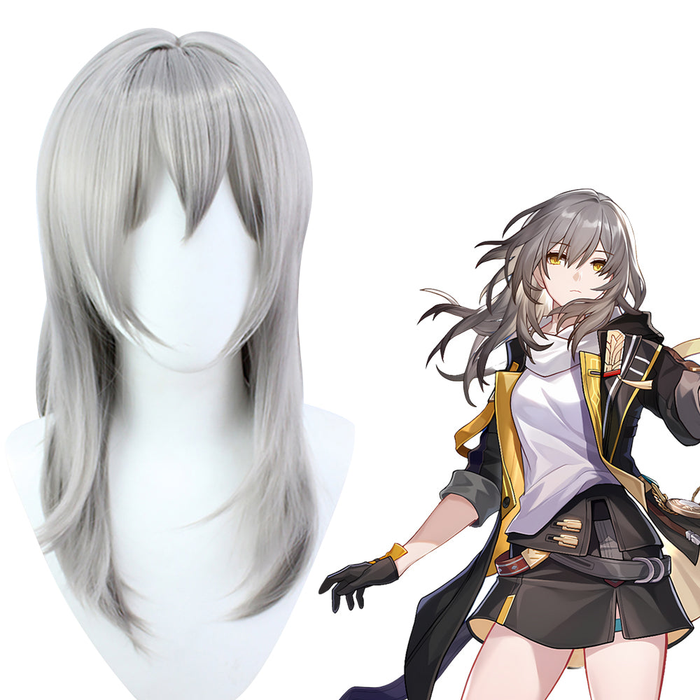 Honkai: Star Rail The Female Trailblazer Stelle Silver Cosplay Wig