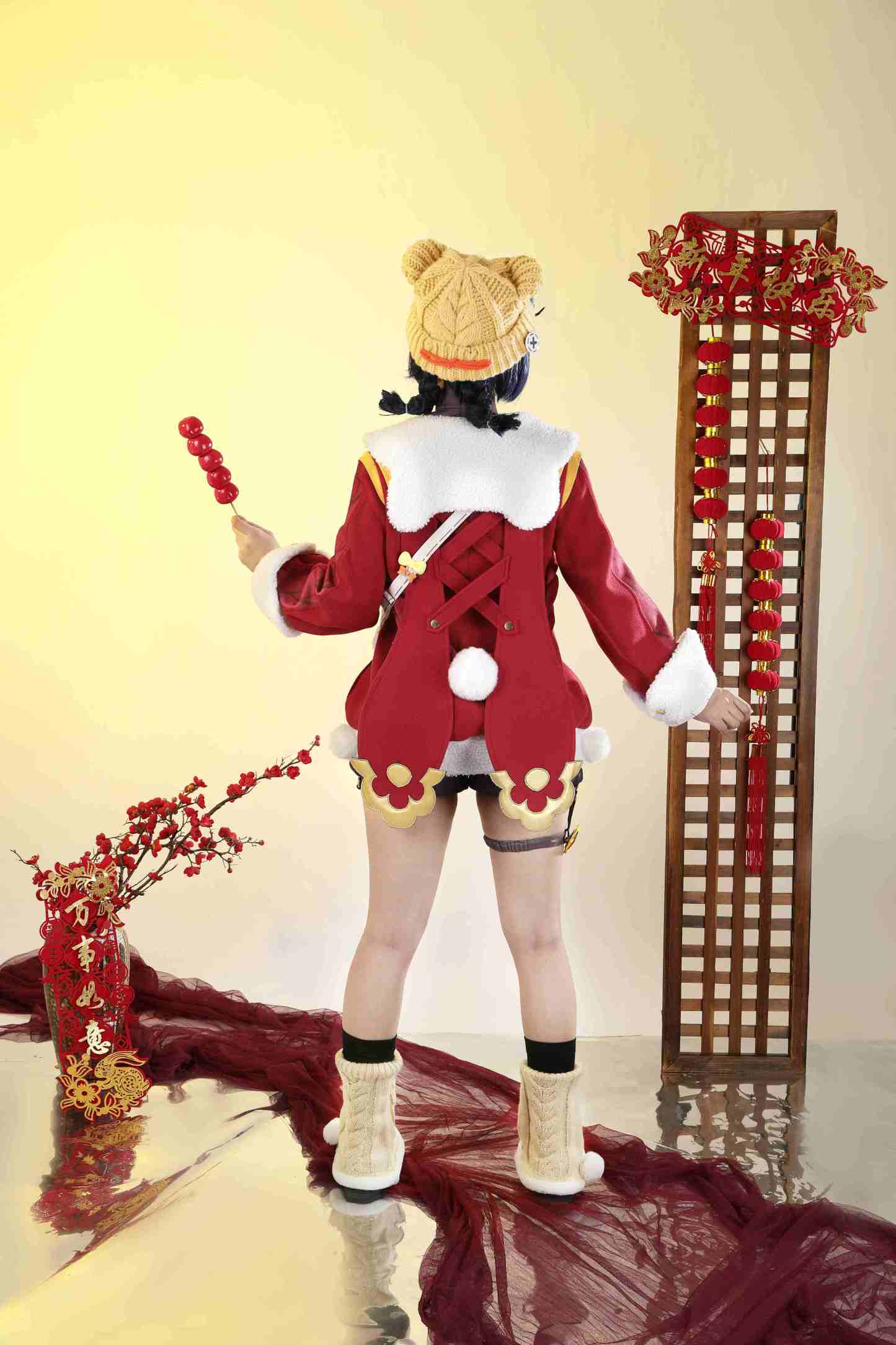 Genshin Impact Xiangling Skin New Year's Cheer Cosplay Costume