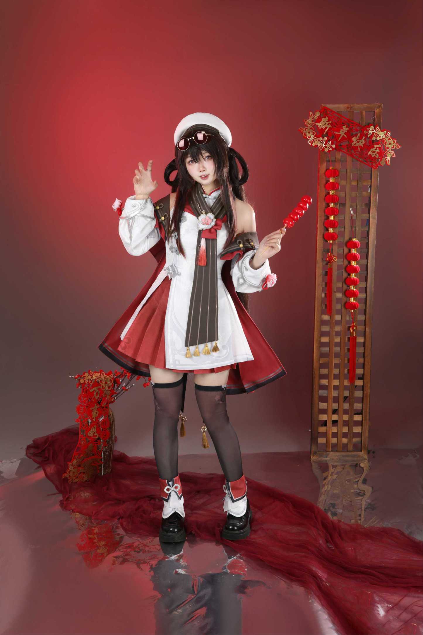 Genshin Impact Hu Tao Skin Cherries Snow Laden Cosplay Costume