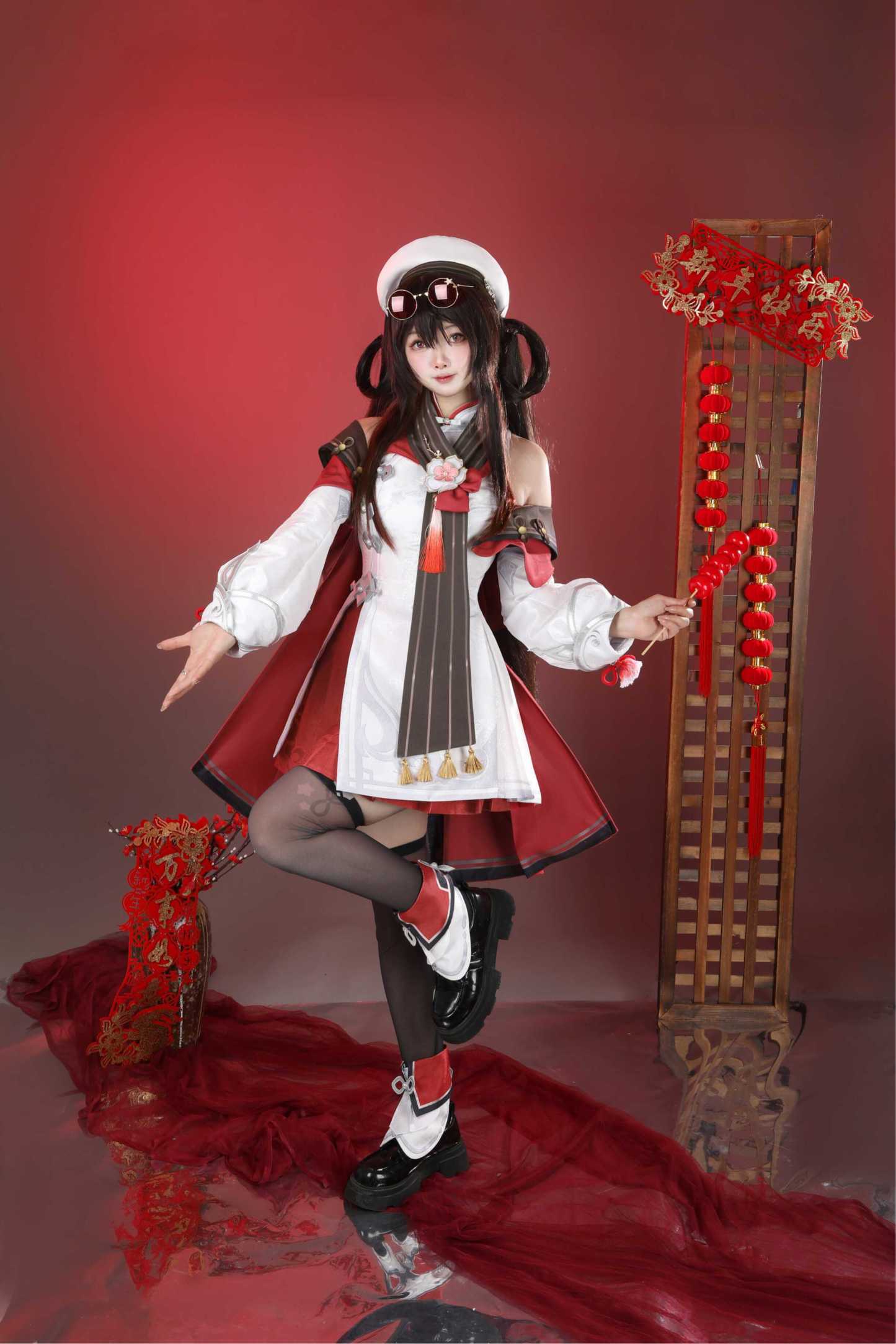 Genshin Impact Hu Tao Skin Cherries Snow Laden Cosplay Costume