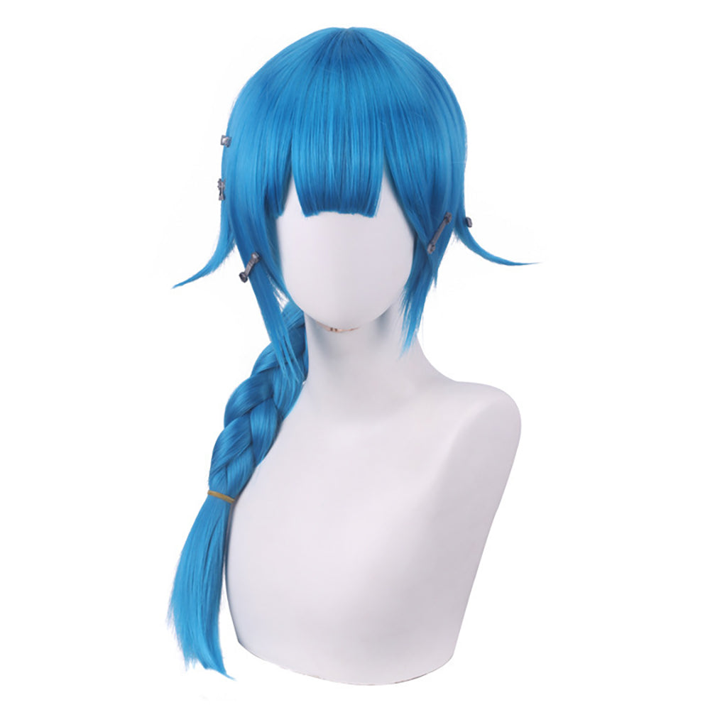 League of Legends LOL Arcane Young Jinx Powder Blue Cosplay Wig-Cosplay Instrumentality Project