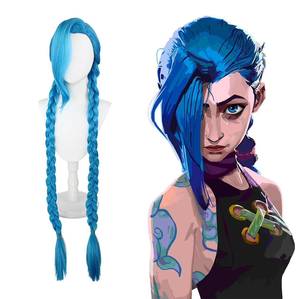 League Of Legends LOL Arcane Jinx Blue Cosplay Wig-Cosplay Instrumentality Project
