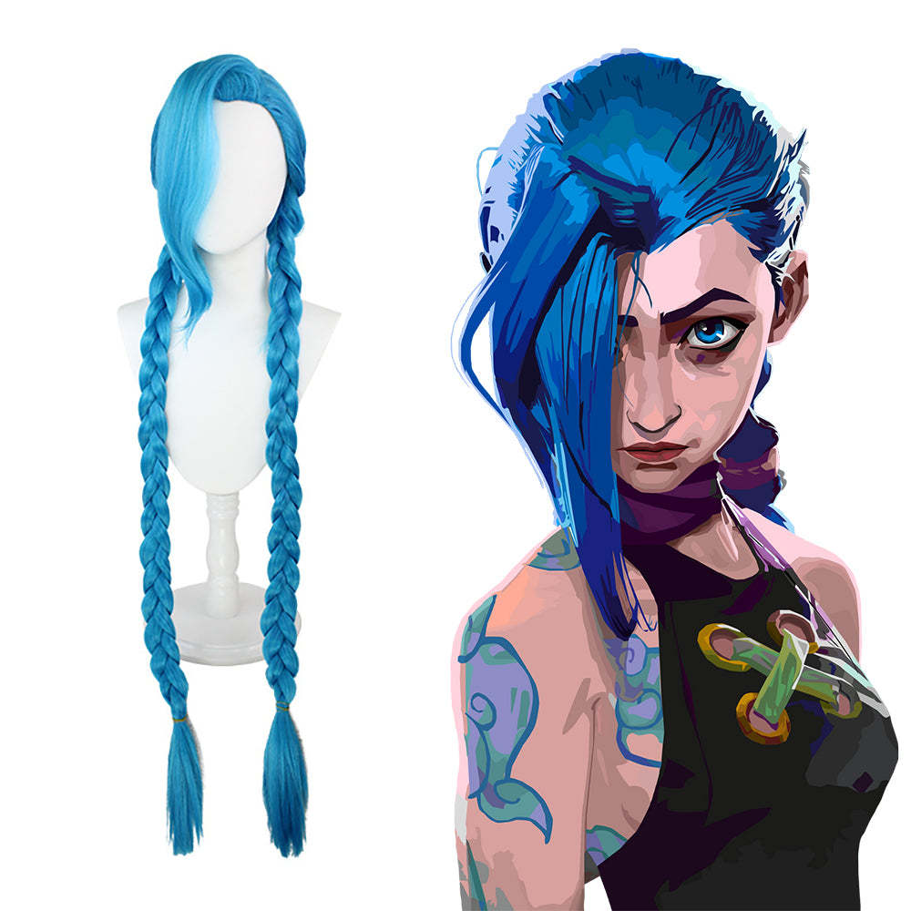 League Of Legends LOL Arcane Jinx Blue Cosplay Wig-Cosplay Instrumentality Project