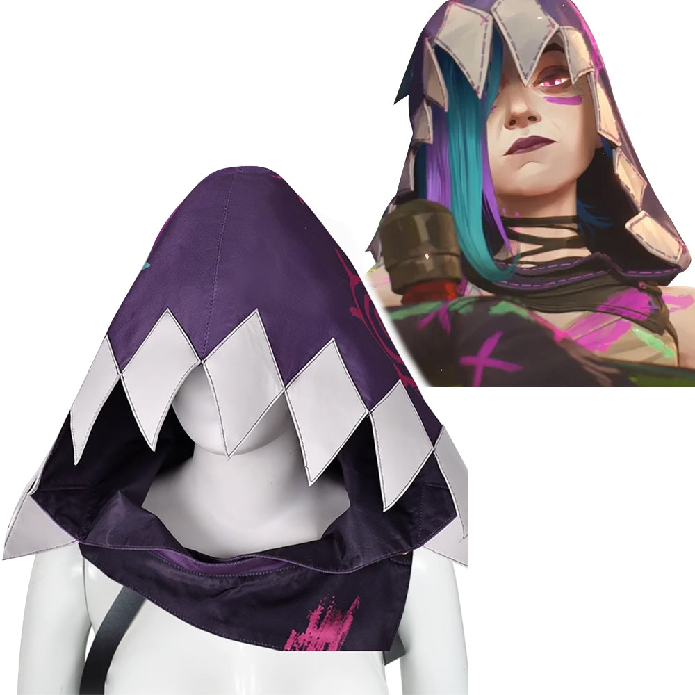 League of Legends LOL Arcane Season 2 Prodigy Jinx New Skin Hood Cosplay Costume