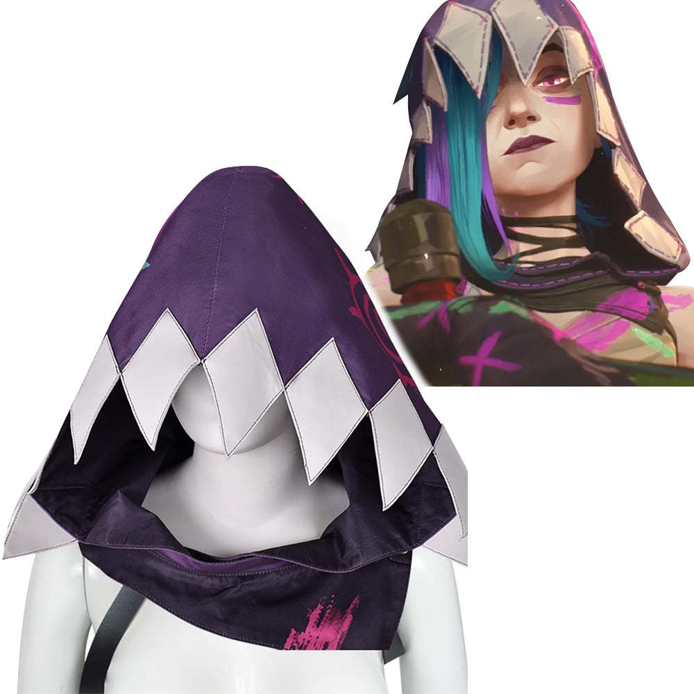 League of Legends LOL Arcane Season 2 Prodigy Jinx New Skin Hood Cosplay Costume