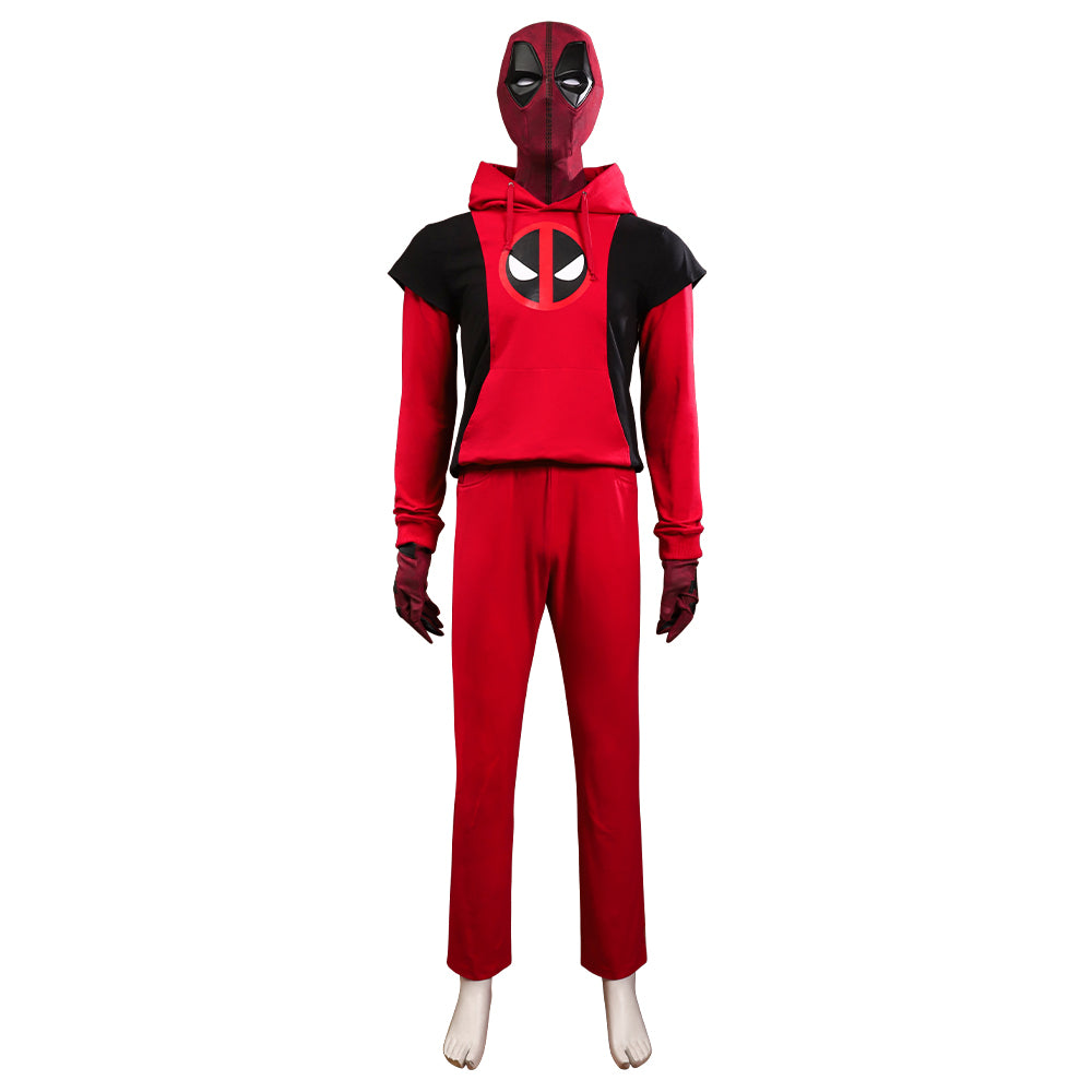 Deadpool 3 Deadpool & Wolverine Teenager Deadpool Hoodie Cosplay Costume