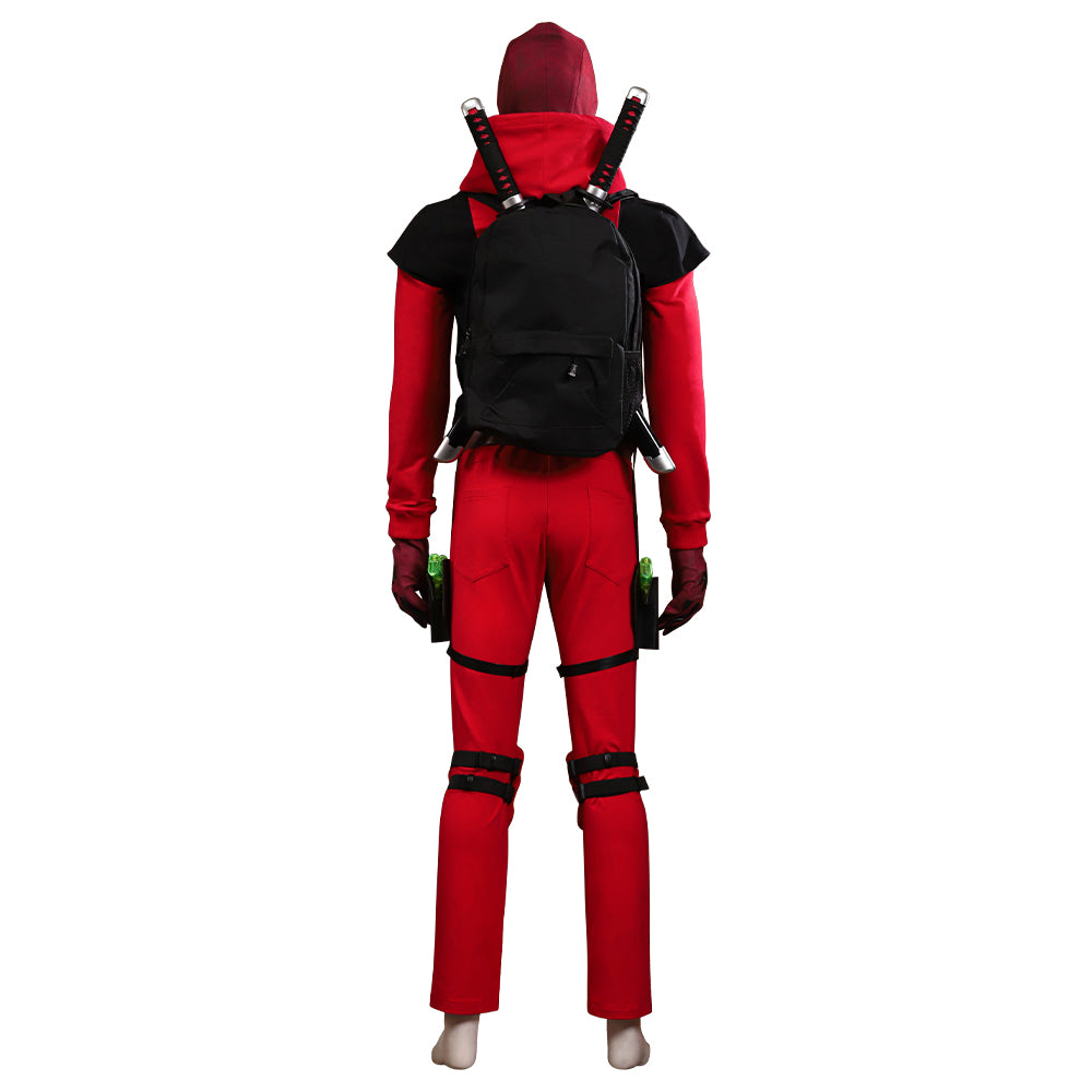 Deadpool 3 Deadpool & Wolverine Teenager Deadpool Hoodie Cosplay Costume