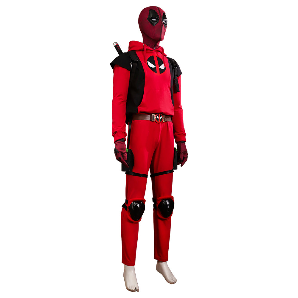 Deadpool 3 Deadpool & Wolverine Teenager Deadpool Hoodie Cosplay Costume