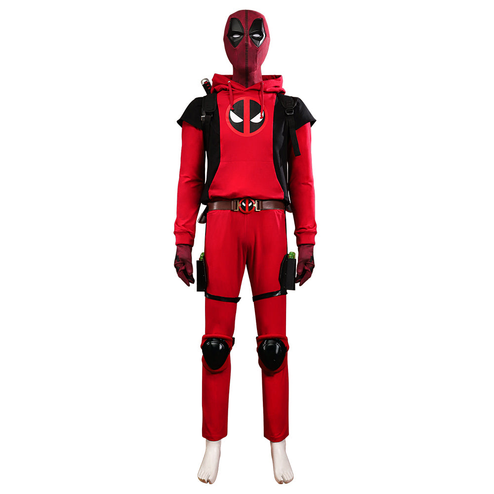 Deadpool 3 Deadpool & Wolverine Teenager Deadpool Hoodie Cosplay Costume