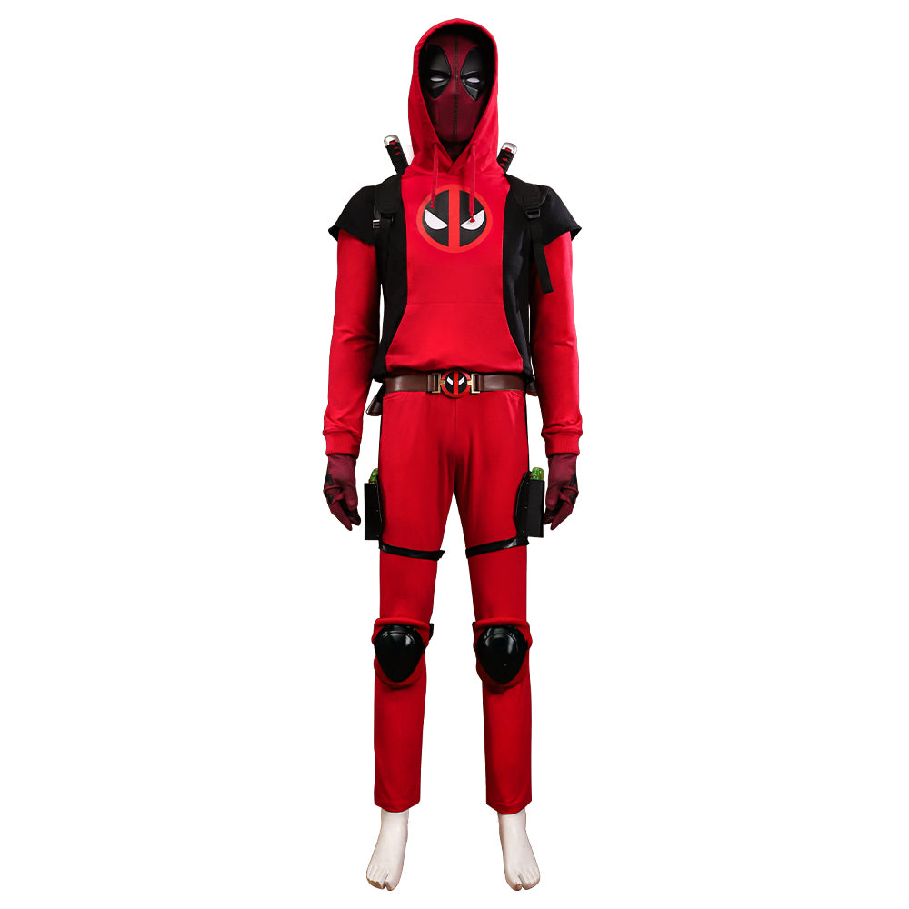 Deadpool 3 Deadpool & Wolverine Teenager Deadpool Hoodie Cosplay Costume