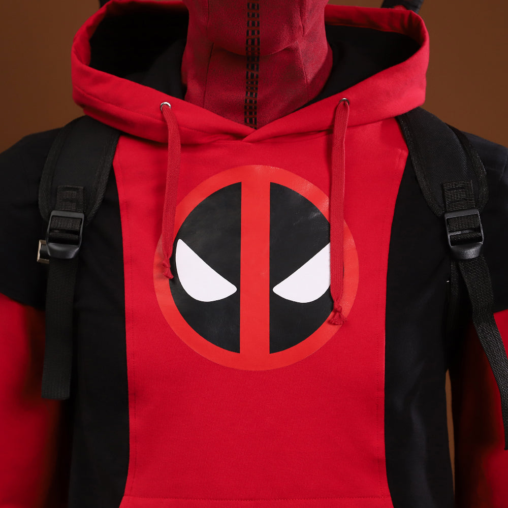 Deadpool 3 Deadpool & Wolverine Teenager Deadpool Hoodie Cosplay Costume