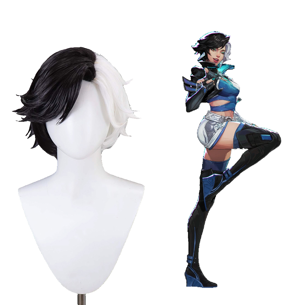 Marvel Rivals Marvel Rivals Luna Snow Black White Cosplay Wig