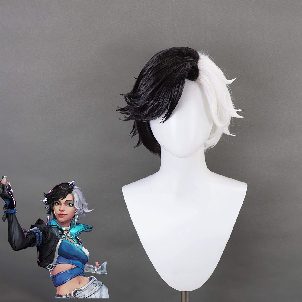 Marvel Rivals Marvel Rivals Luna Snow Black White Cosplay Wig