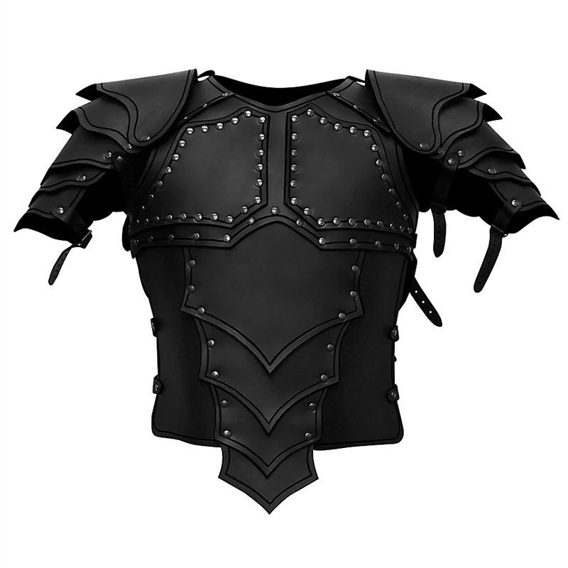 Medieval gladiator knight gauntlet viking vintage leather breastplate armor cosplay dress up props