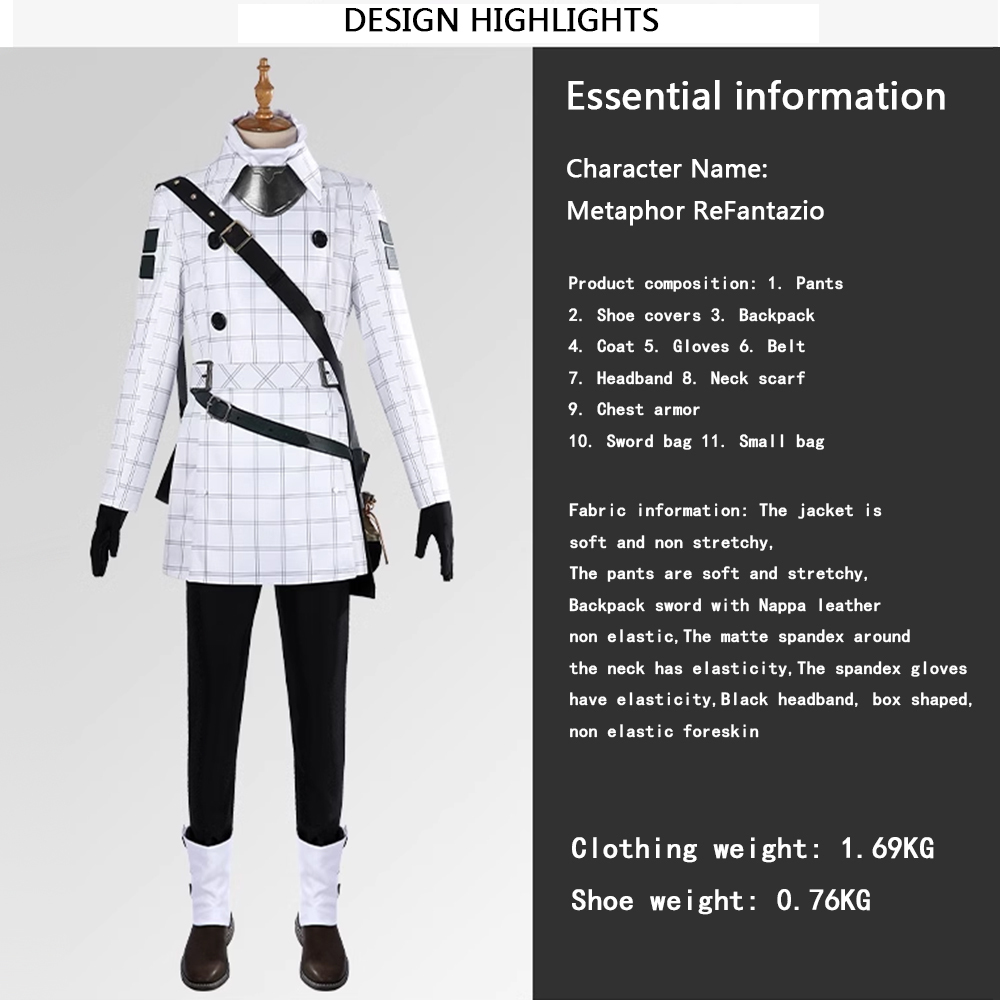 Metaphor: ReFantazio Hero Travelling Boy Captain The prince His Majesty Will Cosplay Costume