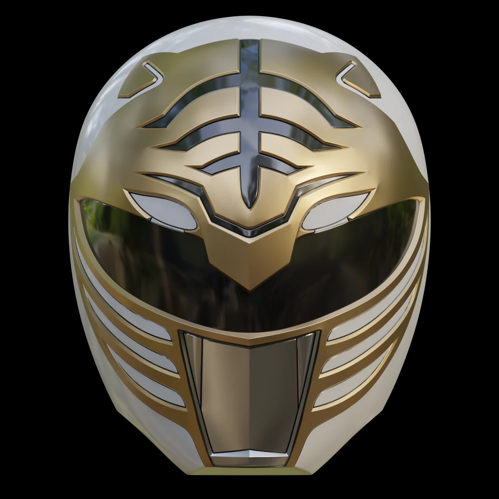 Mighty Morphin Power Rangers White Ranger Helmet 3D Printed Cosplay Accessory Prop