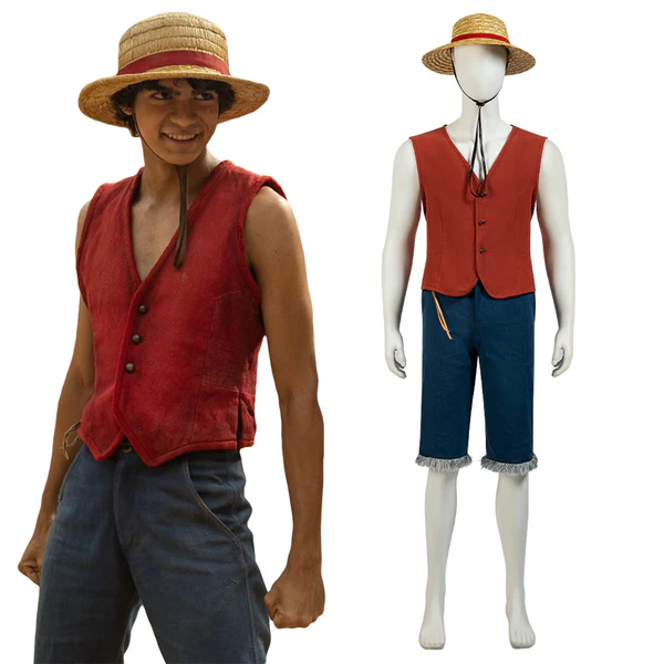 Netflix One Piece Mugiwara Pirates Monkey D. Luffy Cosplay Costume