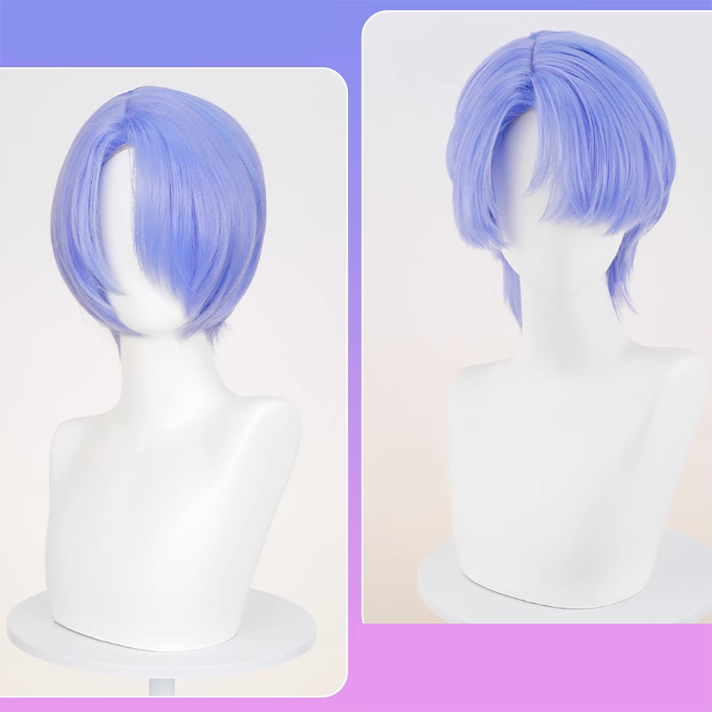 New Panty And Stocking with Garterbelt Brothers Polyester Polyurethane Blue Purple Cosplay Wig