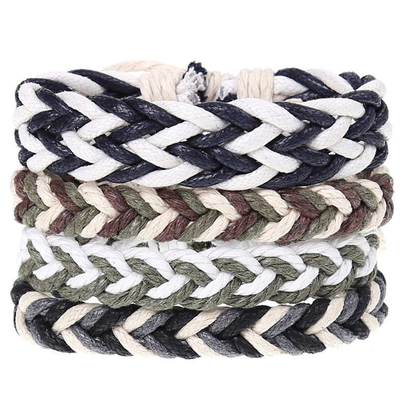 New Vintage Braided Combination Set Cowhide Hand Rope Popular Diy Leather Bracelet Prop-Cosplay Instrumentality Project
