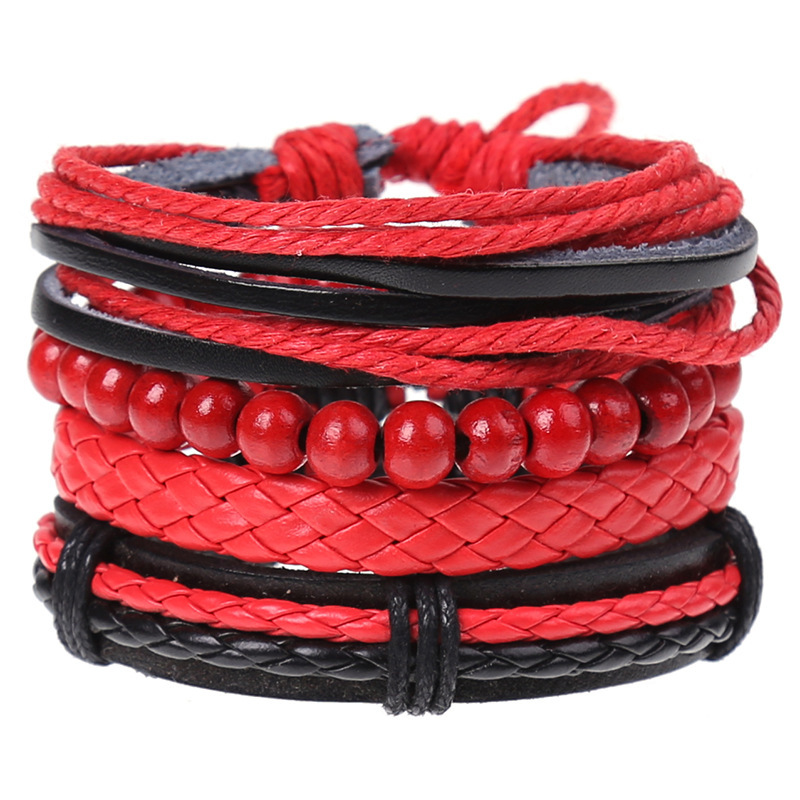 New Vintage Braided Combination Set Cowhide Hand Rope Popular Diy Leather Bracelet Prop-Cosplay Instrumentality Project